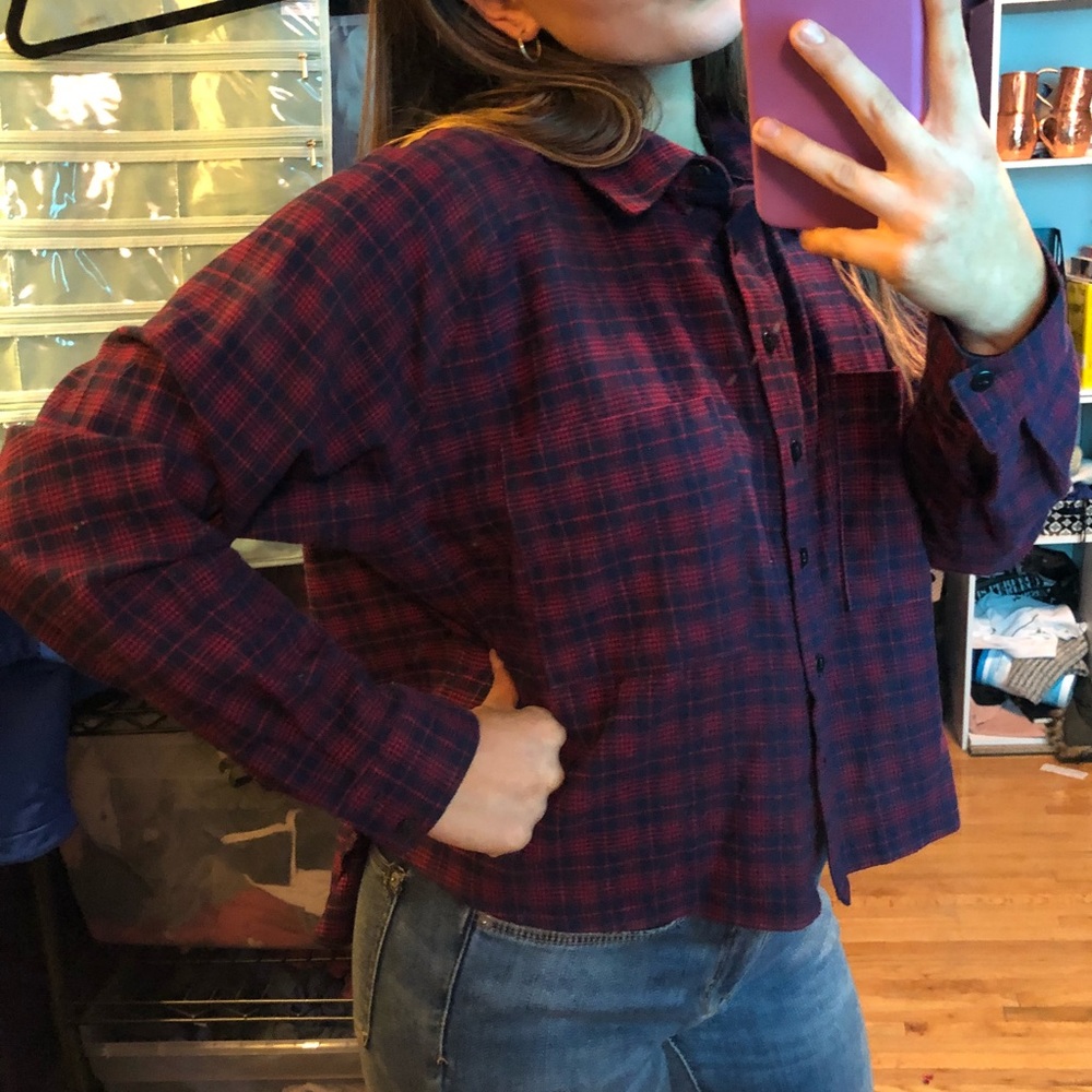 Navy and red flannel